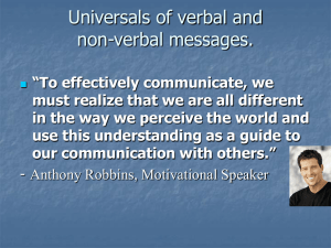 Universals of Verbal and Non-Verbal Message