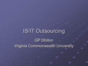 IS/IT Outsourcing - Information Systems