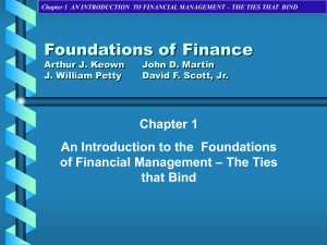 Chapter 1 AN INTRODUCTION TO FINANCIAL MANAGEMENT