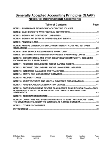 Notes to the Financial Statements: GAAP