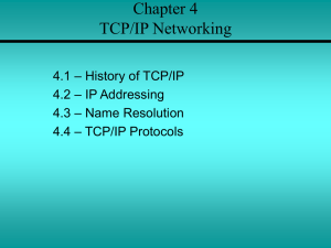 Chapter 4 TCP/IP Networking