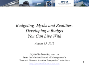 Developing a Budget You Can Live With
