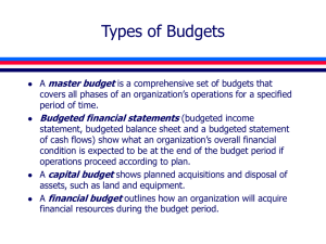 master budget - Kellogg School of Management