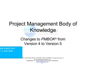 Differences between PMBOK 4 and PMBOK 5 v10