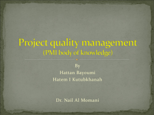 Project quality management (PMI body of knowledge)