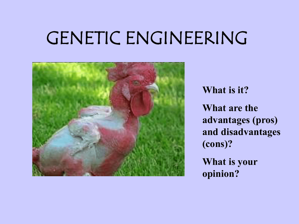 genetic engineering advantages and disadvantages