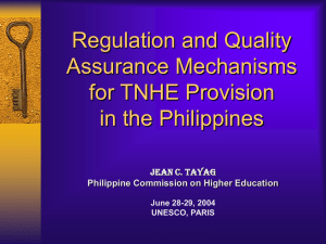 Regulations re Operation and Functioning of TNHE