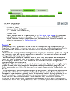 Constitution Turkey 1982 - Institute for International and