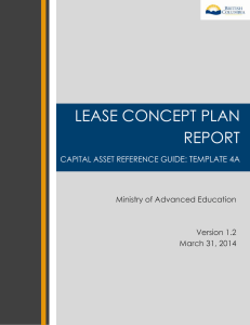 Lease Concept Plan Report - Ministry of Advanced Education