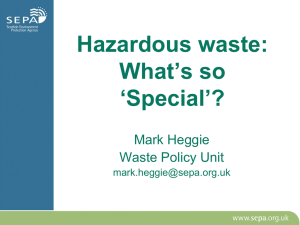 Mark Heggie SEPA - Special Waste Presentation