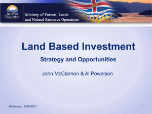 Land Based Investment and opportunity for mitigation of impacts