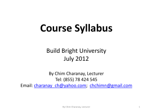 0. Course Syllabus