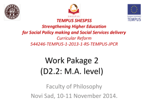 TEMPUS SHESPSS Strengthening Higher Education for Social