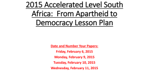 From Apartheid to Democracy Lesson Plan