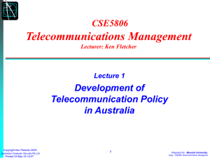 The development of telecommunication policy in Australia