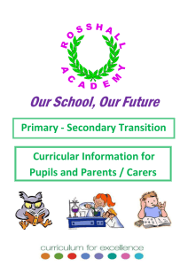 s1 curricular info for parents / carers & learners