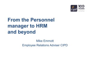 From the Personnel Manager to HRM and Beyond