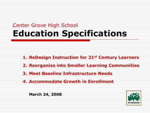 Ed. Specs. - Center Grove Community School Corporation