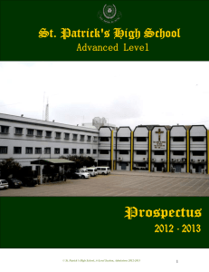 a-level prospectus - St. Patrick's High School