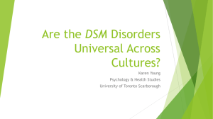 Are the DSM Disorders Universal Across Cultures?