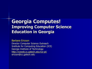 Georgia Computes! Improving Computer Science Education in