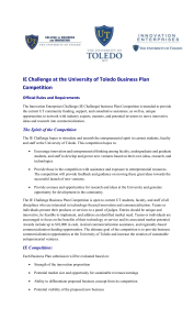 IE Challenge at the University of Toledo Business Plan Competition