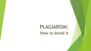 plagiarism - University of North Alabama
