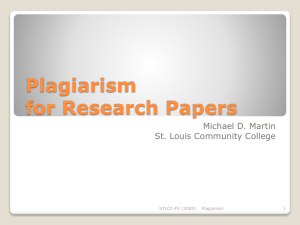 Plagiarism - St. Louis Community College