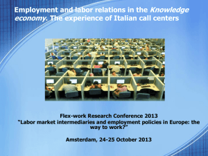 Employment and labor relations in the Knowledge economy. The