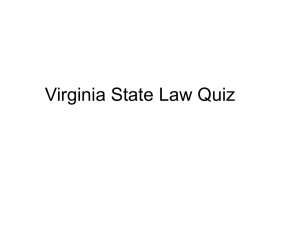 Virginia State Law Quiz