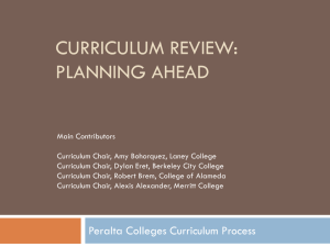 Curriculum Review: how to plan ahead