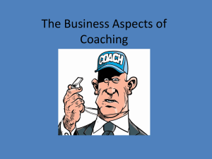 The Business Aspects of Coaching