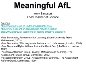 Assessment for Learning by Amy Simpson