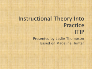 Instructional Theory Into Practice ITIP