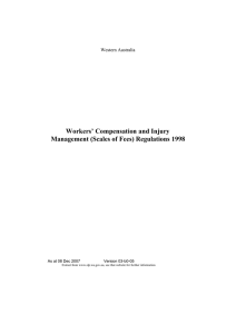 Workers' Compensation and Injury Management (Scales of Fees