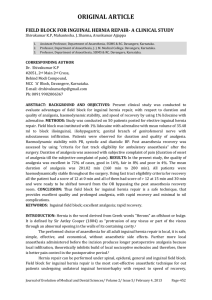 field block for inguinal hernia repair- a clinical study