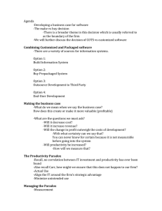 Agenda -Developing a business case for software