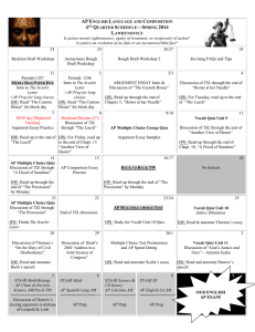 AP English Language and Composition 4th Quarter Schedule