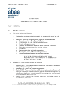abaa 072726 fluid-applied membrane air barrier specification