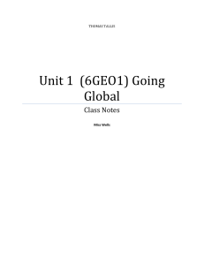 Unit 1 (6GEO1) Going Global