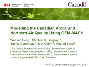 Modelling the Canadian Arctic and northern air quality using