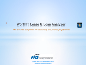 WorthIT Corporate Lease & Loan Analyzer