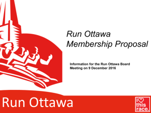 Run Ottawa Members and Event Activity Plan