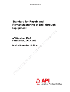 API-16AR Drill Through Equipment Repair and