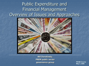 Public Expenditure and Financial Management Overview of Issues