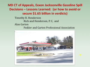 Lessons Learned from Jacksonville, Maryland Gasoline Spill to