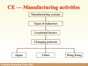 CE — Manufacturing activities