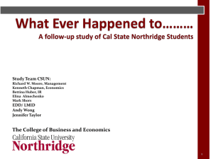 CSUN Earnings Project - California State University, Northridge