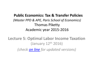 Public Economics: Tax & Transfer Policies (Master PPD & APE