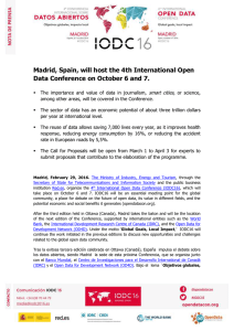 Madrid, Spain, will host the 4th International Open Data Conference